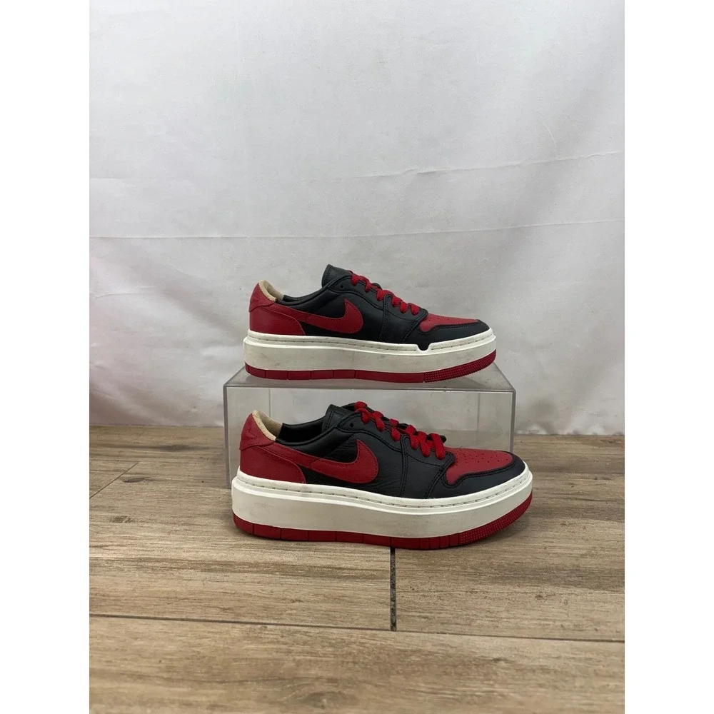Air Jordan 1 Elevate Low Platform Sneakers Red Black Leather Shoes Size